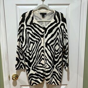 Marisa Christina 2x Women's Black and White Sweater